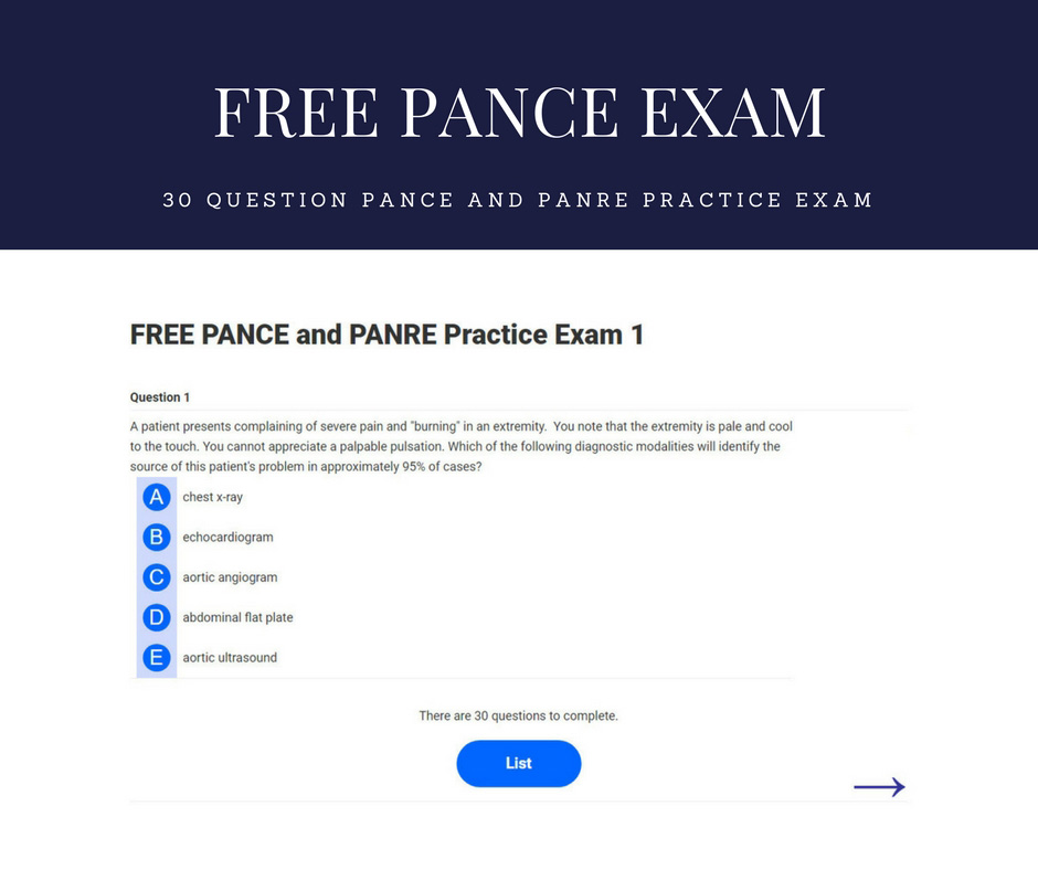 FREE PANCE AND PANRE PRACTICE EXAM