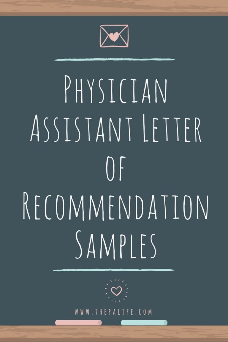 Physician assistant application letter of recommendation samples | The Physician Assistant Life Physician assistant application letter of recommendation samples