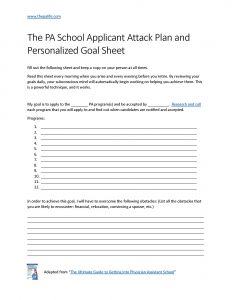 The Physician Assistant Applicant Attack PlanPage1