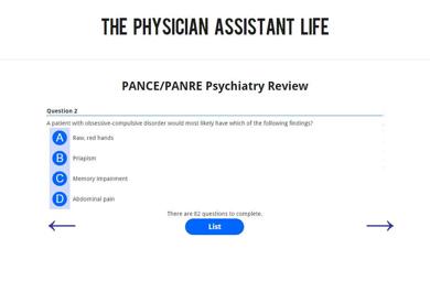 PANCE and PANRE Psychiatry Blueprint Topic Specific Exam