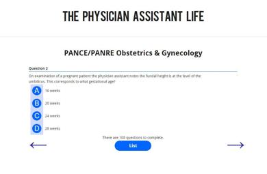PANCE and PANRE OBGYN Obstetrics and Gynecology Blueprint Topic Specific Exam