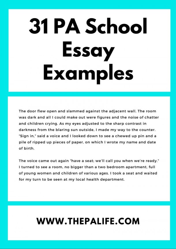 sample essay for pa school application