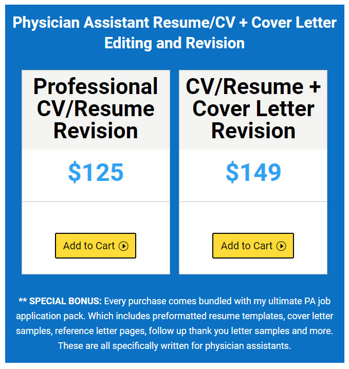 pa resume revision and editing service pa letter of recommendation sample