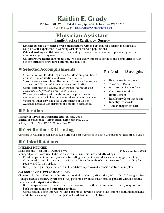 Physician resume writing service