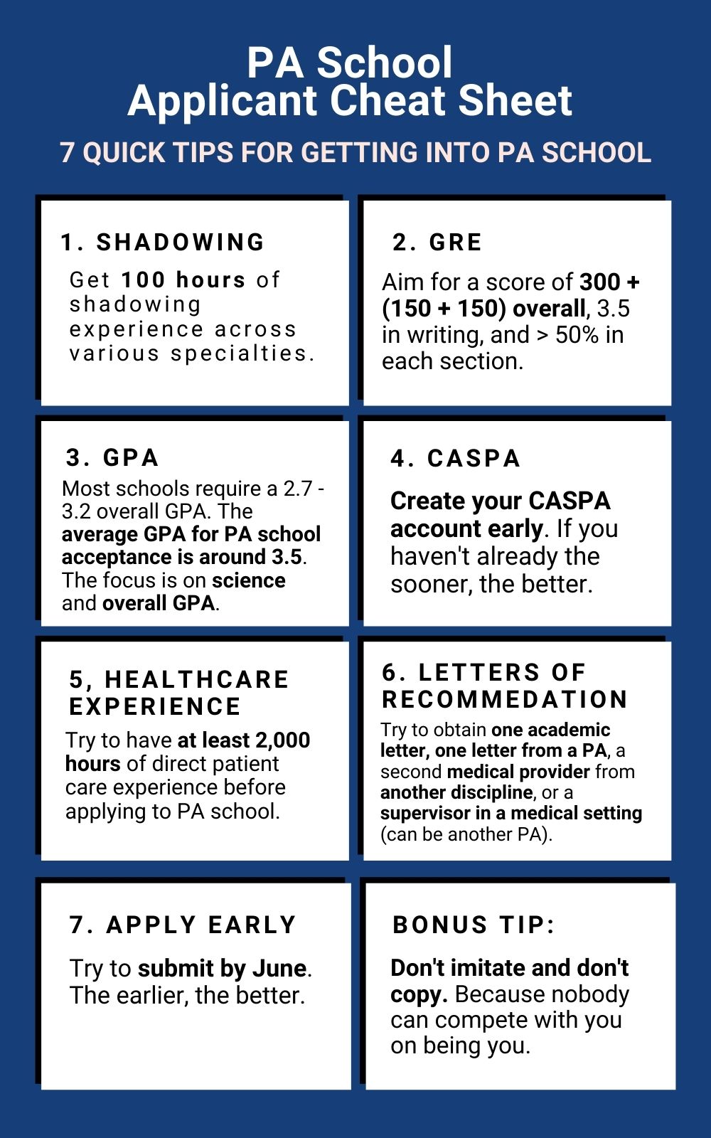 The Ultimate PA School Applicant Cheat Sheet With 7 Quick Tips For