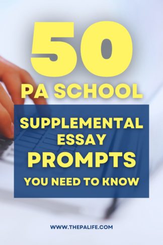 50 PA School Supplemental Essay Prompts You Need to Know | The Physician Assistant Life If you are applying to PA school you know that writing a strong personal statement is not enough You also need to craft compelling supplemental essays that showcase your fit for each program and highlight your unique strengths and experiences Supplemental essays are extra questions asked by individual PA programs to find out more about you as a candidate They vary from school to school but they usually focus on topics such as why you want to attend their program how you deal with diversity and challenges and what are some of the issues facing PAs in the future Writing supplemental essays can be daunting but they are also a great opportunity to stand out from the crowd and demonstrate your interest and suitability for each program In this blog post I will share 50 PA school supplemental essay prompts that you can use as inspiration for your own essays 50 PA School Supplemental Essay Prompts Why do you want to attend California Baptist University Describe in 250 words or less or Why have you chosen to specifically apply to the Northwestern PA Program 600 words How do your values and experience make you a good fit for KGI Please describe in your own words what qualities and experiences you possess that would make you a unique candidate for the OSU CHS PA Program You may use the following space to address any issues you would like the admissions committee to know about This could include time lapse in higher education academic issues or clinical experience issues If you are a reapplicant what have you done to improve your application How has your healthcare experience andor community service activities influenced your decision to become a Physician Assistant How has your approach to your academic coursework prepared you to be a successful PA student Describe your greatest strength and your greatest weakness as it pertains to becoming a PA student and a graduate PA Describe your exposure to PAs in clinical practice Why did you choose to apply to the RBHS SHP PA Program Please write a concise narrative stating your reasons for wanting to attend the Emory PA Program This is your opportunity to tell the Admissions committee why you deserve serious consideration for a place in the next class This should NOT be a duplication of your CASPA narrative Do not cut and paste your CASPA narrative Specifically tell us How have your activities and life choices prepared you to become an Emory PA What do you bring to the Emory PA Program that will help the Program meet its mission What does the Emory PA Program offer you The MS in PA Studies program requires each student to select an area for scholarly concentration The areas include Community Health Health Services and Policy Research Clinical Research and Medical Education Which scholarly area do you envision selecting and why Please state how you plan on fulfilling the Mission of the Program 600 words Please provide examples from your prior experience that demonstrate your readiness to work with underserved communities and people different from yourself when you become a PA 600 words Optional You may use the following space to address any issues you would like the admissions committee to know about This could include time lapse in higher education academic issues or clinical experience issues If you are a reapplicant what have you done to improve your application 600 words Describe the details of your patient care experience 500 character limit including spaces Discuss the three most important priorities in your life and how they apply to your interest in our PA program 500 character limit including spaces What do you expect to contribute to this University and community 500 character limit including spaces Choose one of the following topics to write about 500 character limit including spaces a Tell us about a person from history or present day who has influenced your life and how b Tell us about a talent or interest you have outside of medicine c Tell us about a book you read in the last year that had a big impact on you and why d Where do you see yourself in five years Please discuss any deficiencies in your application that have not already been addressed 300 characters Please consider submitting an optional diversity statement that specifically addresses how if admitted to the Physician Assistant Practice Program your admission would contribute to the diversity of the Rosalind Franklin University Community Create a title for yourself placing the title in quotation marks What best captures your identity Who you areWhat you are and explain your choice in 500 characters or less Please describe your interpretation of what integrative medicine means and why you are interested in attending SCU Noting the missions and objectives of the PA profession and PCOM please describe your personal characteristics that demonstrate your interest in the field Include an example of the event in which your actions directly influences the life of another person and relate this to your goal of becoming a Physician Assistant In what ways will you contribute to the mission of the program What connections andor interests do you have in Arizona Have you participated in research that resulted in publication of abstracts or manuscripts in the peer reviewed literature OR Have you presented your research alone or in collaboration with others at the state national or international levels If yes please describe below Have you participated in significant athletic or artistic activities after completing high school the activity may have begun prior to high school graduation If yes please describe below What attracts you to the University of South Alabama Physician Assistant Studies Program Do you have any weakness in your application My GRE scores are not reflective of my academic capabilities My rigorous collegiate coursework and impressive patient care experiences overshadow my average standardized test scores Engaging in these challenging courses proves that I am steadfastly committed and dedicated to learning These foundational college courses have prepared me for advanced thinking and problem solving which are important skills to utilize as a PA student Being surrounded by hardworking healthcare professionals on a daily basis has shown me what it takes to become an established provider in this field I am willing and ready to put in the hard work to become a successful PA student and future practicing PA How did you hear about the program Mercer Universitys mission is to teach to learn to create to discover to inspire to empower and to serve Please write an essay demonstrating your readiness to participate in this mission 750 word maximum Tell us how your values and experience make you a good fit for MEDEX Why is now the right time to apply to MEDEX What are the biggest challenges you face in returning to school and what is your approach to managing these challenges What strengths skills and perspectives do you bring to the classroom and to healthcare Do you believe your academic history accurately reflects your academic ability to successfully complete PA school Please explain 1000 words Please describe in your own words what qualities and experiences you possess that would make you a unique candidate for the OSU CHS PA Program2500 characters Describe your experience working with members of underserved communities or describe your approach to working with people who are different than you Please include a specific example Please answer only one of these two questions Of the PA programs you have decided to apply to why have you chosen Temple University 1000 characters Please describe yourself in one sentence 250 character limit Please describe what you believe sets you apart from other applicants for our program 300 character limit Why have you chosen to apply to Trevecca's Physician Assistant Program? (250 character limit) Describe your understanding of Community Health Centers (CHCs) and how being a PA in a CHC setting fulfills your career aspirations. (250 words) Describe how your identity(s), personal experiences, and/or professional experiences have prepared you to contribute to the diversity of the Central Coast PA (CCPA) classroom and the PA profession. (250 words) Describe a situation where you significantly influenced or led others, helped resolve a dispute, or contributed to a group’s goals. (For example: What was your role? What responsibilities did you assume? Did you encounter any obstacles? If so, how did you overcome them? What did you learn? Would you do anything differently?) 139 words Describe a community or organization you have contributed to. (For example: How long have you been involved with this group and why did you choose to get involved? How did you serve and/or contribute? How has your involvement helped make the community better?) 92 words Describe an interpersonal interaction where you were involved or witness to an act where an individual or group was being treated unfairly or discriminated against. (For example: What happened? How did you respond or not respond? Do you wish you would have responded differently? What did you learn from this experience?) Describe a situation where you were conflicted on what action to take or how to remedy a problem. (For example: What happened? What did you do or not do? Did you rectify this situation? What did you learn?) Describe a personal goal that you have completed and the resources you used to complete it. (For example: How did this goal originate? What plan did you set to achieve this goal? Did you ask for help or did anyone support you during this journey? What did you learn about yourself in completing this goal? How did achieving this goal impact you?) Describe a non-academic interest where you have learned a skill or gained new knowledge. (For example: How long have you been involved in this special interest? What knowledge have you developed? How has it expanded your ability to try new things or think differently?) In addition to academic and professional health background experiences, the P.A. Program is interested in life experiences which have been formative to your growth as a person and in definition of life goals. Please use the space below to describe any experience of personal significance to you. This essay is required. Limit 2500 characters Describe the importance of diversity, equity, and inclusion in medicine. Covid Supplemental Essay Example: Please describe how COVID-19 has impacted your pathway to becoming a Physician Assistant. The questions below will help you get started, but do not limit your responses to only these considerations. (2500 character limit) Academic: Did your school move to an online-only curriculum? Were you able to interact with your professors? Did you have to leave an academic program stateside or abroad? Did your school require you to move to the Pass/Fail grading system? Did your original GRE exam get canceled or delayed? Were there Other academic barriers? Professional: Did you hold a job? Did you have to go out and seek new job opportunities? Did you lose a job? Were there other financial or professional barriers that you faced? Personal: Did you have to move out of a house or dorm? Did you have to cancel travel plans? Did you modify your planned experiences related to healthcare or volunteer opportunities? Did you seek out volunteer opportunities that arose from the crisis? Recommended Reading: Looking for some tips on how to write effective and engaging responses that will impress the admissions committees. Watch Webinar Replay: The Ultimate Guide to PA School Supplemental Essays 50 PA School Supplemental Essay Prompts You Need to Know