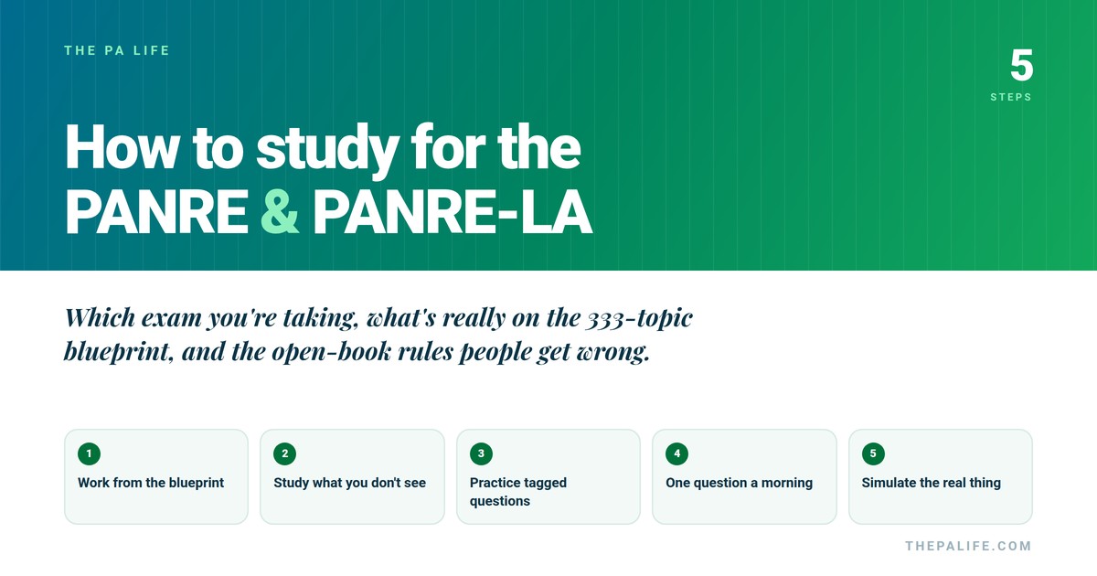 How to study for the PANRE and PANRE-LA — a five-step plan from The PA Life