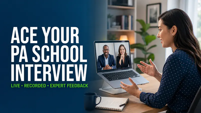 PA school applicant completing a live mock interview with admissions experts