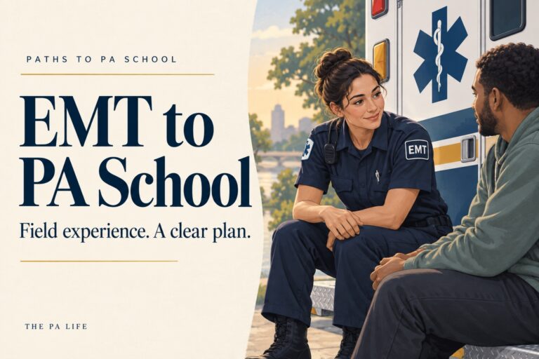 EMT to PA School Paths to PA School | The Physician Assistant Life Emt to pa school an illustrated emt talking with a patient beside an ambulance
