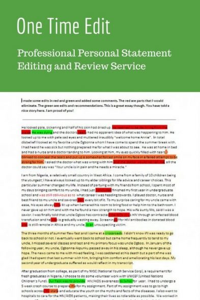 Personal statement editor