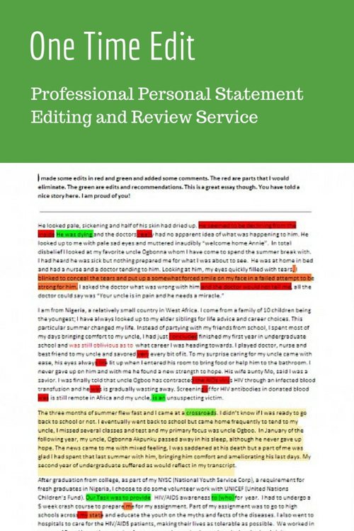 the pa platform personal statement editing