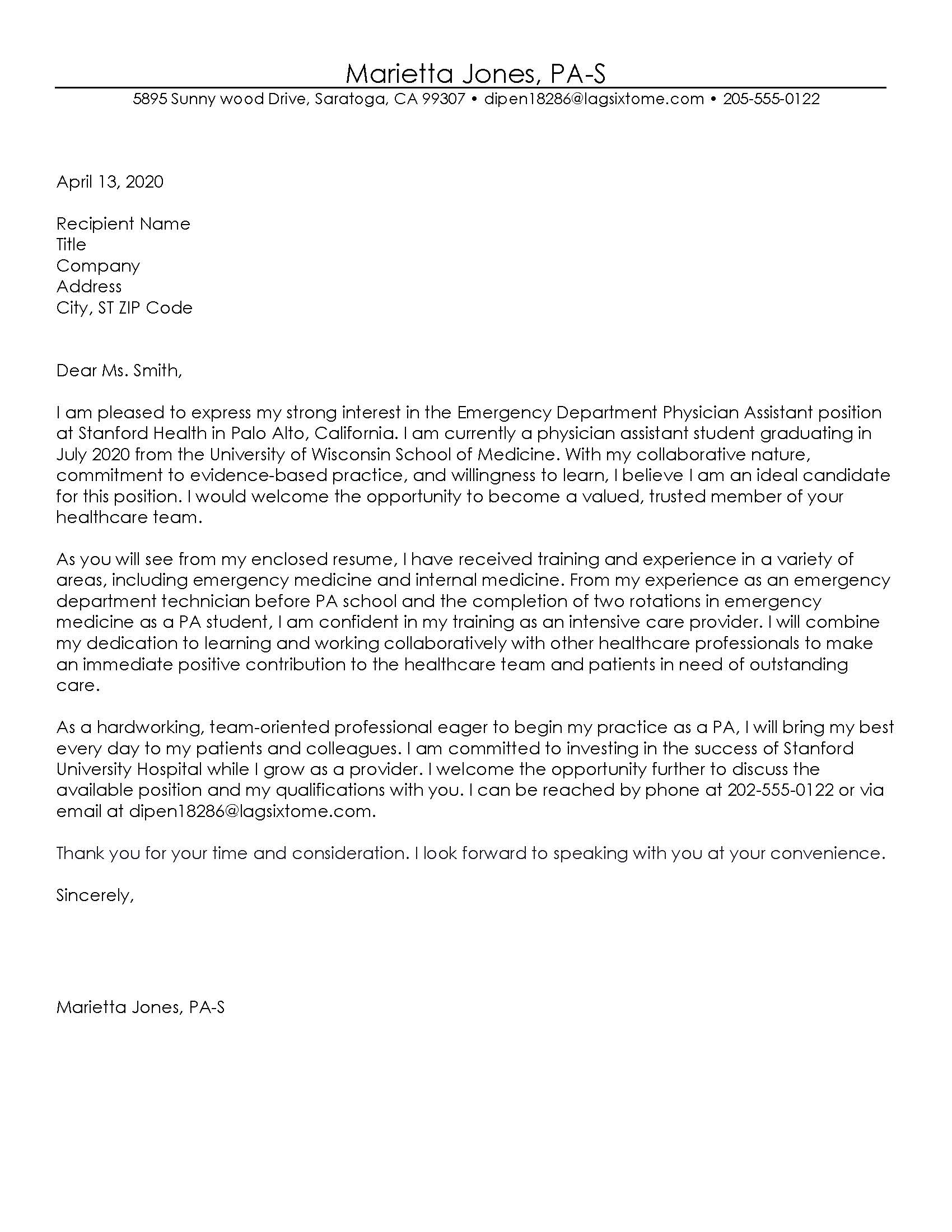 Graduate School Cover Letter Template Examples Letter Template ...